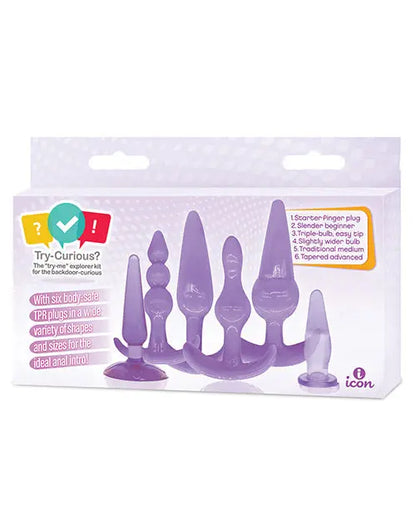 Try-Curious Anal Plug Kit - Purple Icon Brands INC