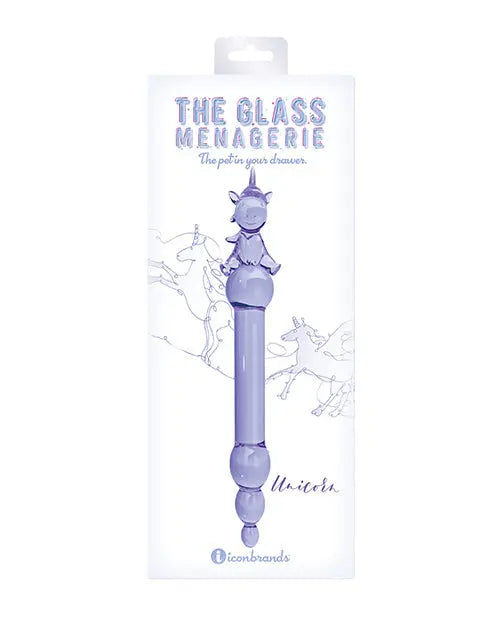 Glass Menagerie Realistic Dildo | Unicorn Glass Dildo | Purple Big Dildo | Nubbed Large Dildo Icon Brands INC