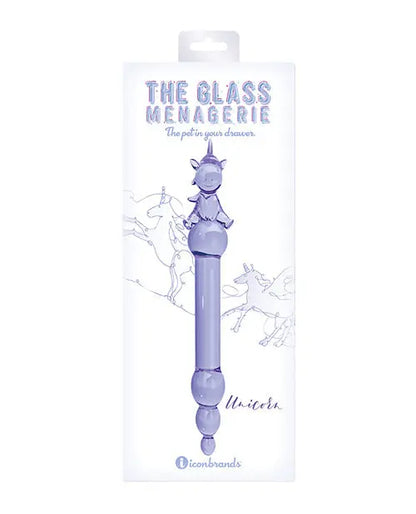 Glass Menagerie Realistic Dildo | Unicorn Glass Dildo | Purple Big Dildo | Nubbed Large Dildo Icon Brands INC