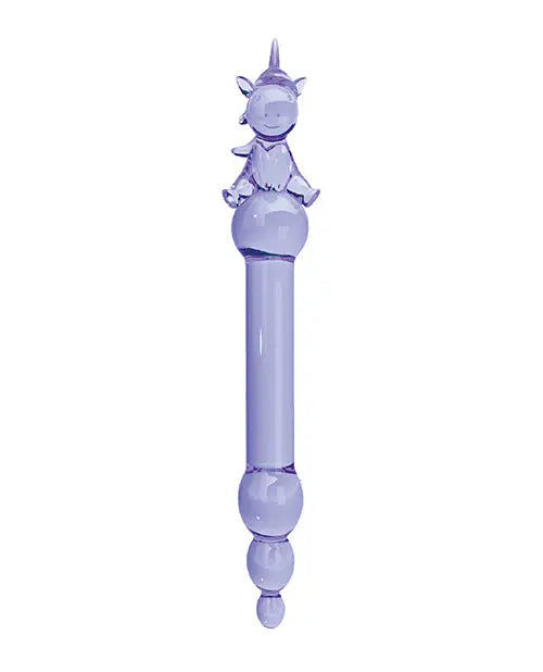 Glass Menagerie Realistic Dildo | Unicorn Glass Dildo | Purple Big Dildo | Nubbed Large Dildo Icon Brands INC