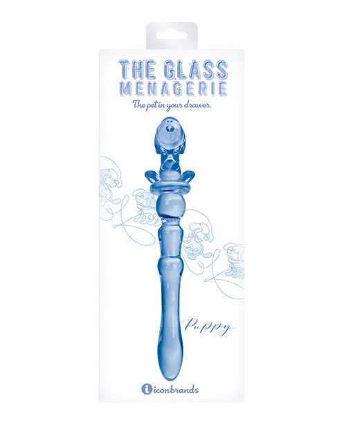 Glass Menagerie Big Dildo | Puppy Glass Dildo | Dark Blue Realistic Dildo | Swirl Large Dildo Icon Brands INC