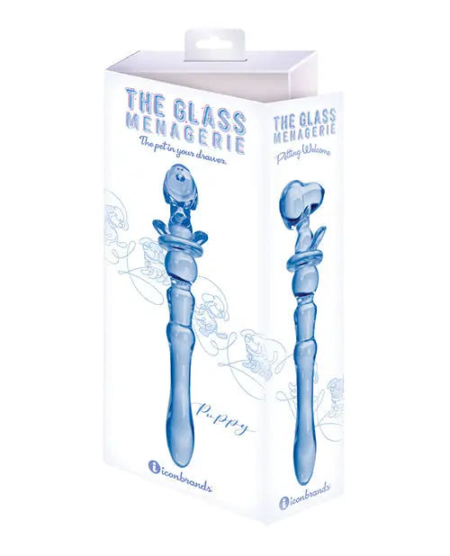 Glass Menagerie Big Dildo | Puppy Glass Dildo | Dark Blue Realistic Dildo | Swirl Large Dildo Icon Brands INC