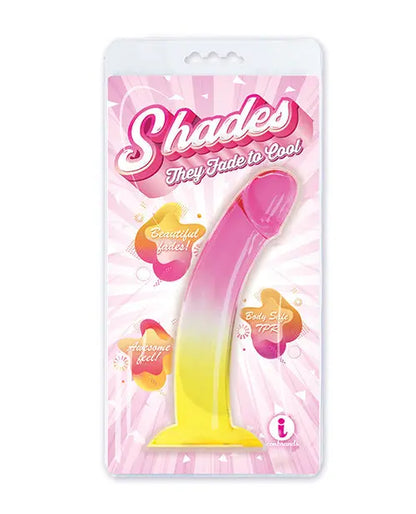 Shades Jelly Realistic Dildo | TPR Gradient 8-Inch Big Dildo | Large Yellow-Pink Dildo Icon Brands INC