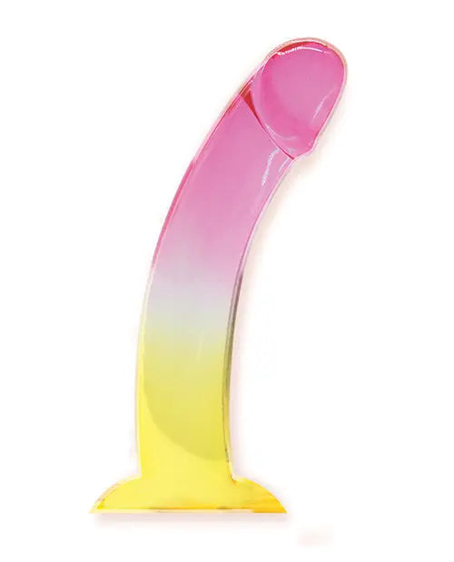 Shades Jelly Realistic Dildo | TPR Gradient 8-Inch Big Dildo | Large Yellow-Pink Dildo Icon Brands INC
