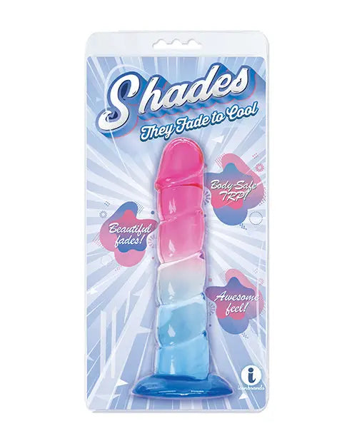 Shades Jelly Swirl 7-Inch Big Dildo | TPR Gradient Suction Cup Dildo | Small Realistic Dildo Icon Brands INC