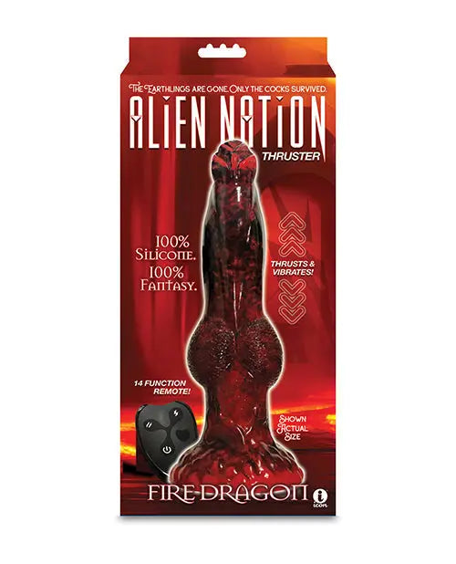 Alien Nation Thrusting Dildo | Fire Dragon Vibrating Dildo | Remote Control Icon Brands INC