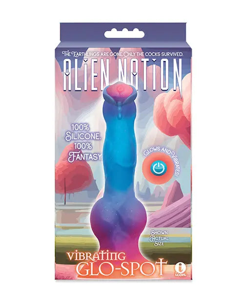 Alien Nation Vibrating Dildo | Glow in the Dark Big Dildo | Suction Cup Dildo Icon Brands INC
