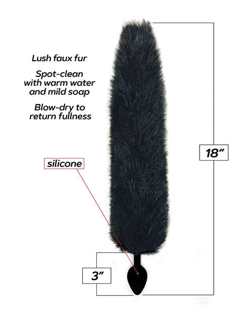 Foxy Fox Tail Silicone Butt Plug - Black Icon Brands INC