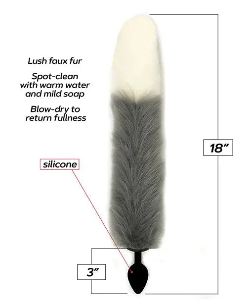 Foxy Fox Tail Silicone Butt Plug - Silver Icon Brands INC