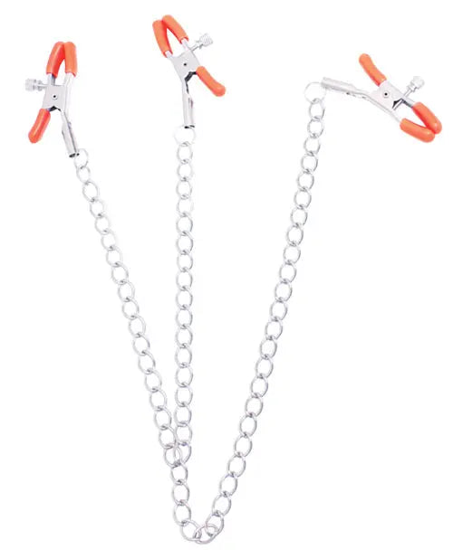 9's Orange is the New Black Triple Your Pleasure Clamps & Chain Icon Brands INC