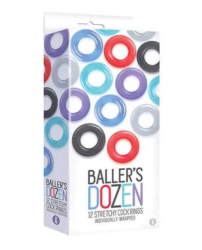 9's Baller's Dozen Original 12pc Cockring Set - Asst. Colors Icon Brands INC