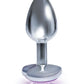 9's The Silver Starter Bejeweled Heart Stainless Steel Plug - Violet Icon Brands INC