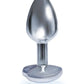 9's The Silver Starter Bejeweled Heart Stainless Steel Plug - Diamond Icon Brands INC