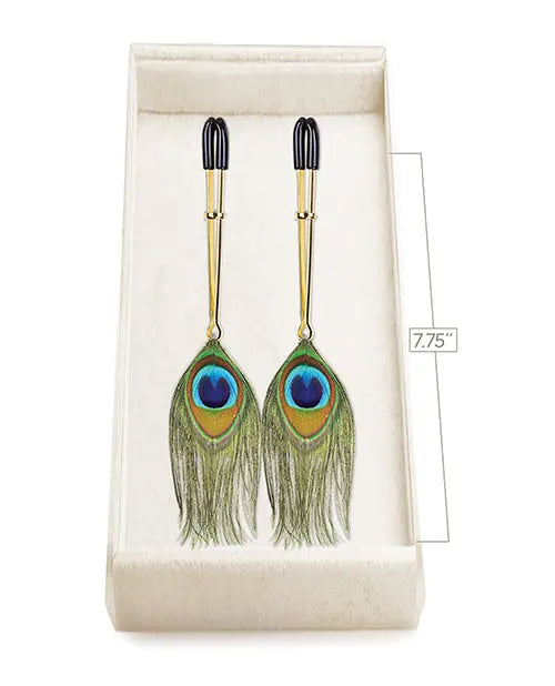 Couture Clips Luxury Nipple Clamps - Peacock Plume Icon Brands INC