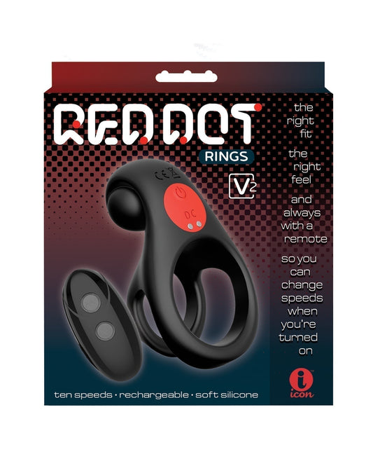 Massive Red Dot Cock Ring V2 - Black Icon Brands INC
