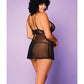 Soft Mesh Babydoll & G-String Black 1X Icollection Lingerie