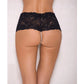 Lace & Pearl Boyshort w/Satin Bow Accents Black L/X