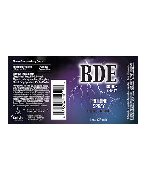 BDE Prolong Spray - 1 oz Little Genie Productions LLC