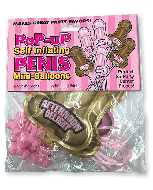 Pop Up Self Inflating Penis Mini Balloons - Pack of 6 Little Genie Productions LLC