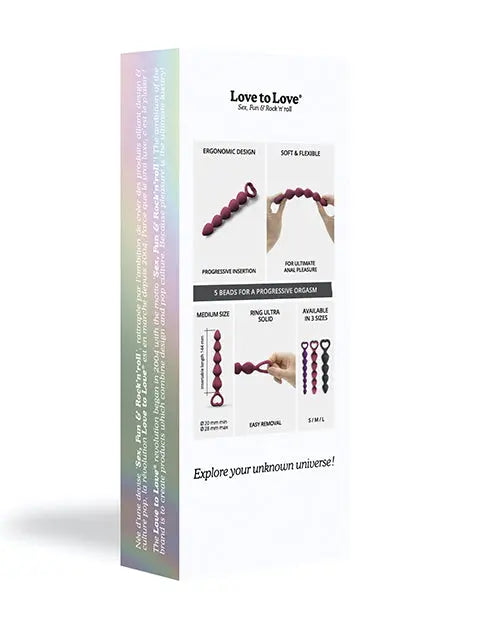 Love to Love Bing Bang Anal Beads - Prune Medium Lovely Planet