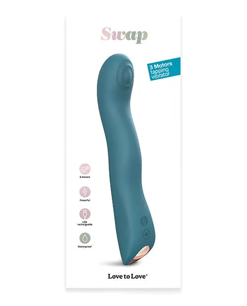 Love to Love Swap Tapping Vibrator - Teal Me Lovely Planet
