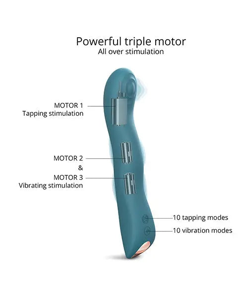 Love to Love Swap Tapping Vibrator - Teal Me Lovely Planet