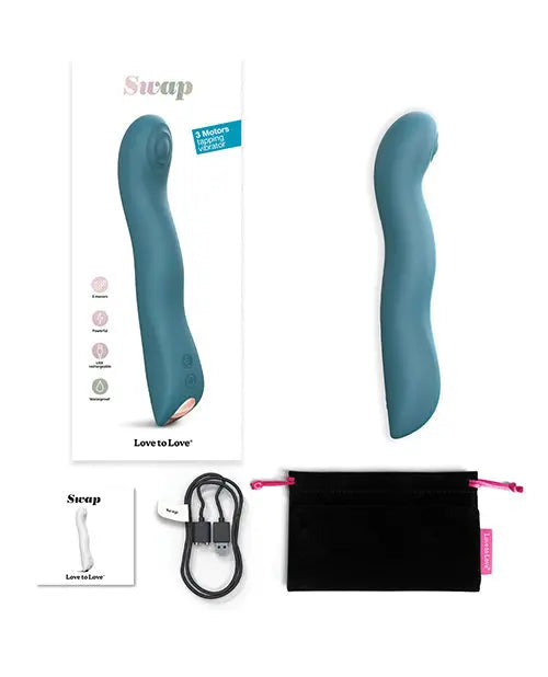 Love to Love Swap Tapping Vibrator - Teal Me Lovely Planet