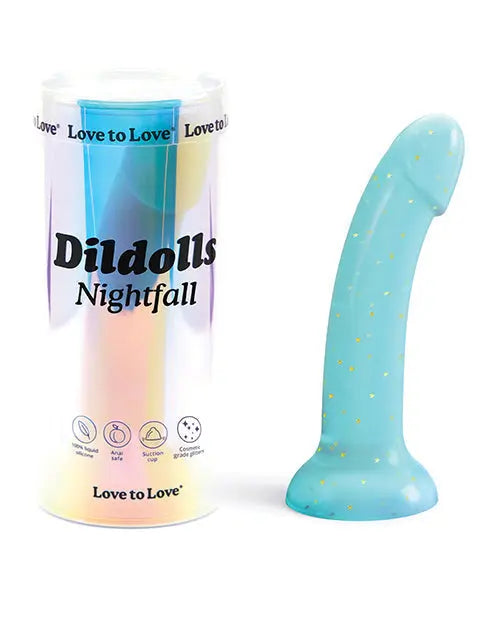 Love to Love Suction Cup Dildo | Curved Anal Dildo | Dildolls Nightfall Blue Realistic Dildo Lovely Planet