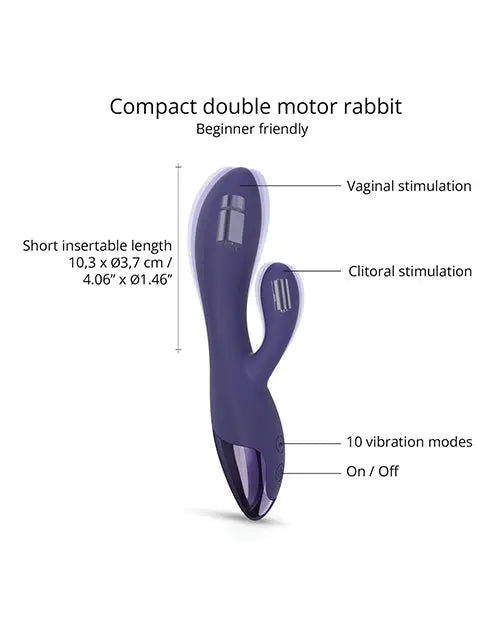 Love to Love G Spot Vibrator | Funky Bunny Clit Vibrator | Small Rabbit Vibrator | Midnight Indigo Lovely Planet