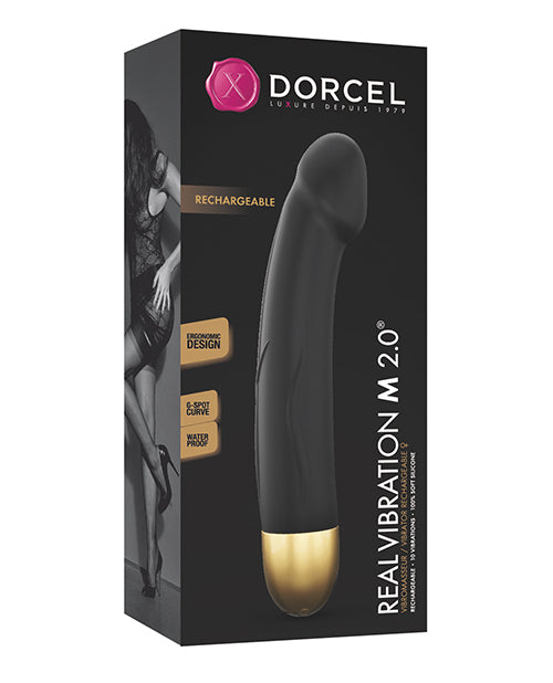 Dorcel Real Vibration M 8.6" Rechargeable Vibrator 2.0 - Black/Gold Lovely Planet