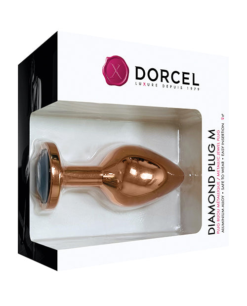 Dorcel Aluminium Bejeweled Diamond Plug - Rose Gold Medium Lovely Planet