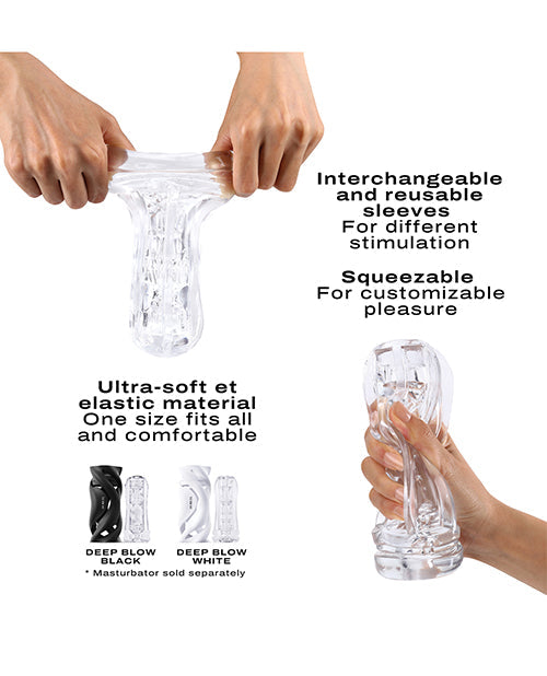Dorcel Deep Blow Multi Sensation Sleeve - Clear Lovely Planet