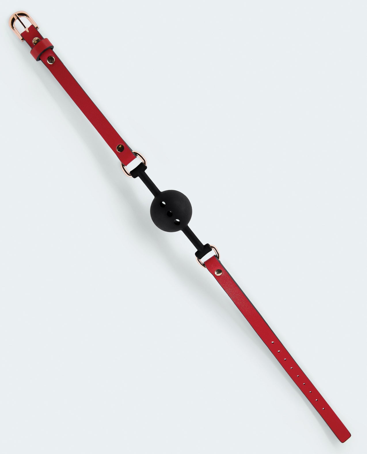 Lust PU Leather Ball Gag - Red/Black Comme Ci Comme Ca