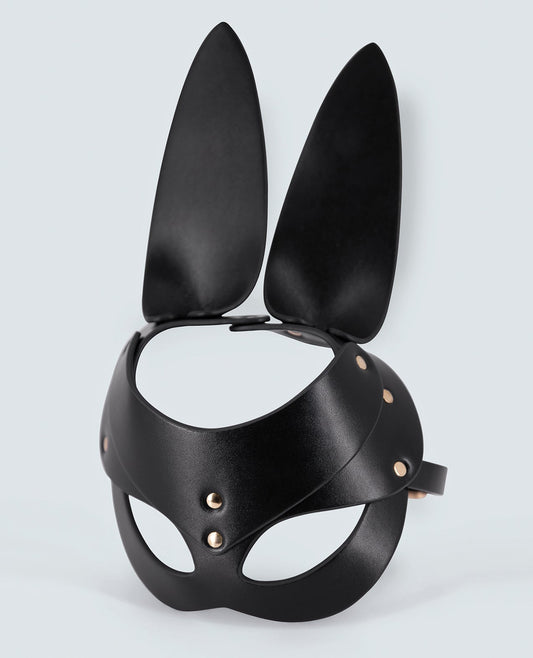 Lust PU Leather Bunny Mask - Black Comme Ci Comme Ca