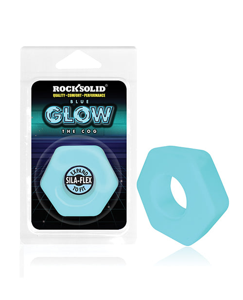Rock Solid Glow in the Dark The Cog Ring - Blue Doc Johnson