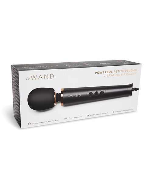 Le Wand Powerful Petite Plug-In Vibrating Massager - Black Cotr INC