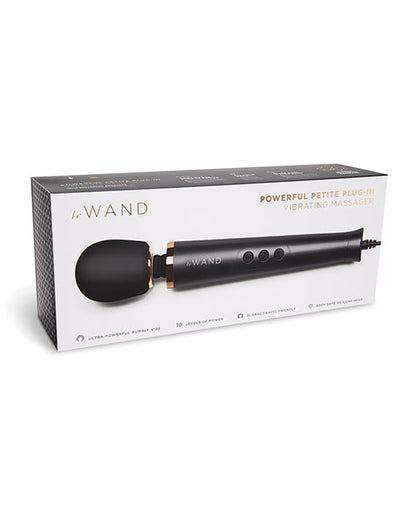 Le Wand Powerful Petite Plug-In Vibrating Massager - Black Cotr INC