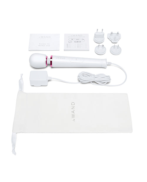 Le Wand Powerful Petite Plug-In Vibrating Massager - White Cotr INC