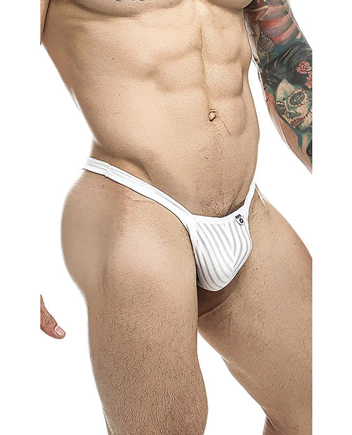 Male Basics Y Buns Thong White Sheer LG Malebasics Corp