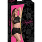 Sexy Time Courtney Polka Dot Mesh Halter & Skirt Black L/XL Magic Moments Int'l