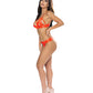 Strap-Tease Bra & Crotchless Panty Neon Orange L/XL Magic Moments Int'l