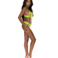 Strap-Tease Bra & Crotchless Panty Neon Yellow S/M Magic Moments Int'l