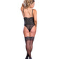 Risque Business Lace & Mesh Teddy w/Snap Crotch Black L/XL Magic Moments Int'l