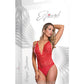 Risque Business Lace & Mesh Teddy w/Snap Crotch Red L/XL Magic Moments Int'l