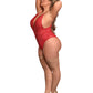 Risque Business Lace & Mesh Teddy w/Snap Crotch Red QN Magic Moments Int'l
