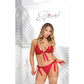 Sugar & Spice Ribbon Tie Bra & Panty Red S/M Magic Moments Int'l