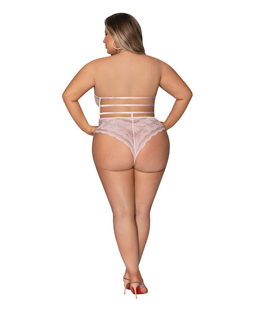 Seabreeze Strappy Back Teddy w/Snap Crotch Blush 2X Magic Moments Int'l