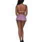 Girl Next Door Strappy Bralette w/Flirty Thong Skirt Lilac L/XL Magic Moments Int'l