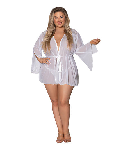 Modern Romance Flowing Short Robe White 2X Magic Moments Int'l
