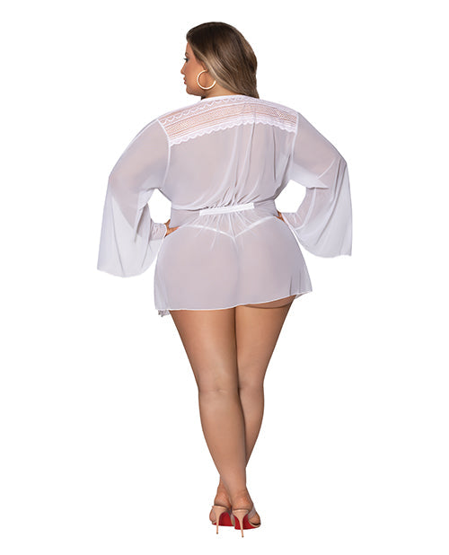 Modern Romance Flowing Short Robe White 2X Magic Moments Int'l